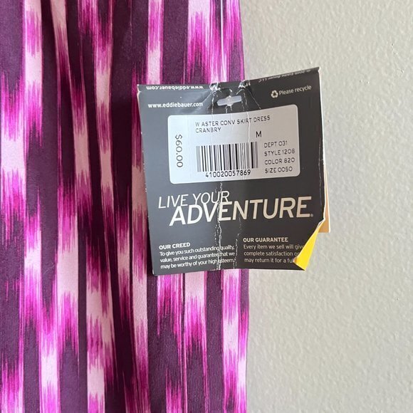 NEW Eddie Bauer Aster Strapless Dress Size M Halter Neck‎ Strap Athletic CRANBRY - Picture 4 of 9